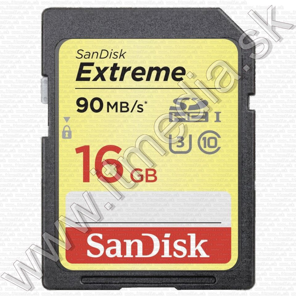 Sandisk SD-HC kártya 16GB UHS-I U3 *Extreme* Class10 90/40 MB/s (IT8598) Image of Sandisk SD-HC kártya 16GB UHS-I U3 *Extreme* Class10 90/40 MB/s (IT8598)